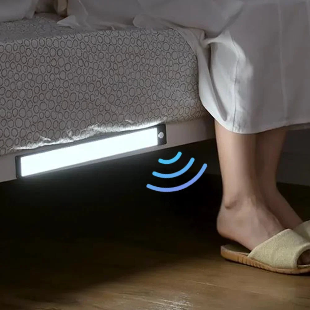 LED Motion Sensor Night Light – USB Rechargeable Under Cabinet Light for Kitchen, Bedroom & Wardrobe, Indoor Sensor Lighting