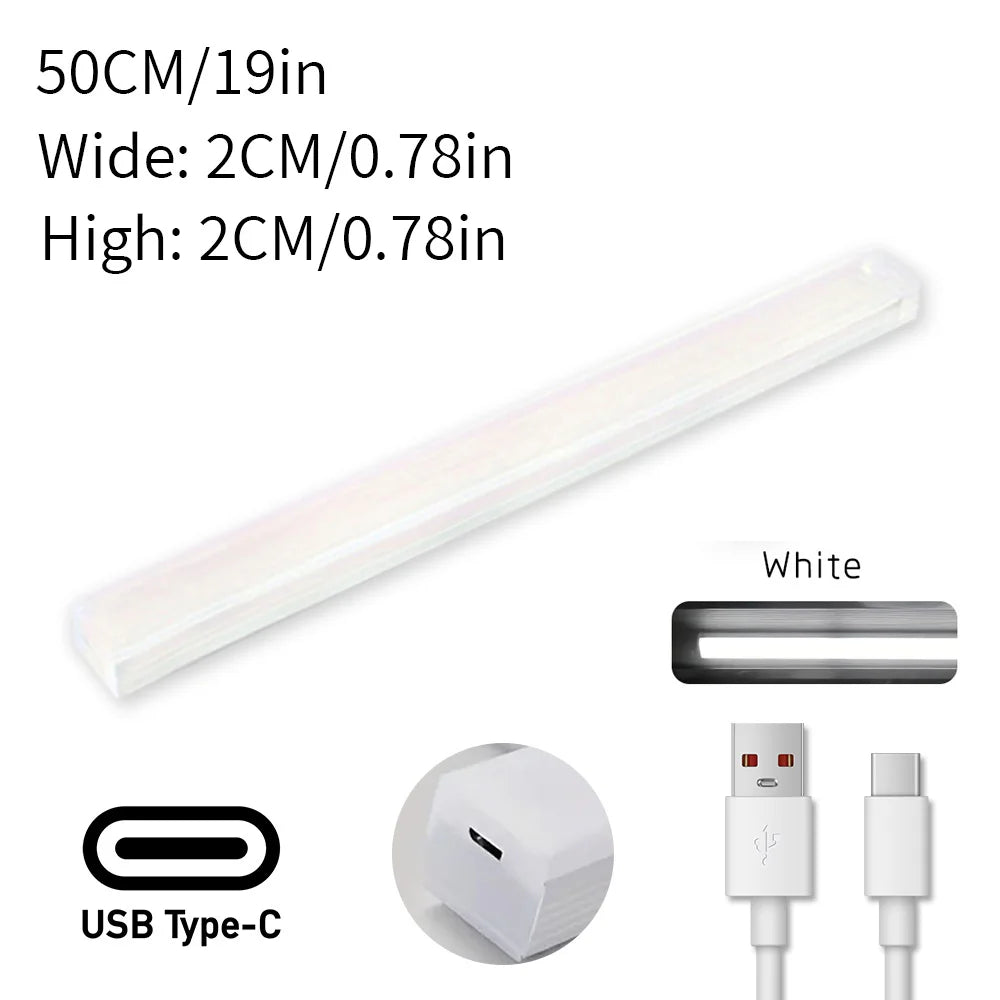 LED Motion Sensor Night Light – USB Rechargeable Under Cabinet Light for Kitchen, Bedroom & Wardrobe, Indoor Sensor Lighting