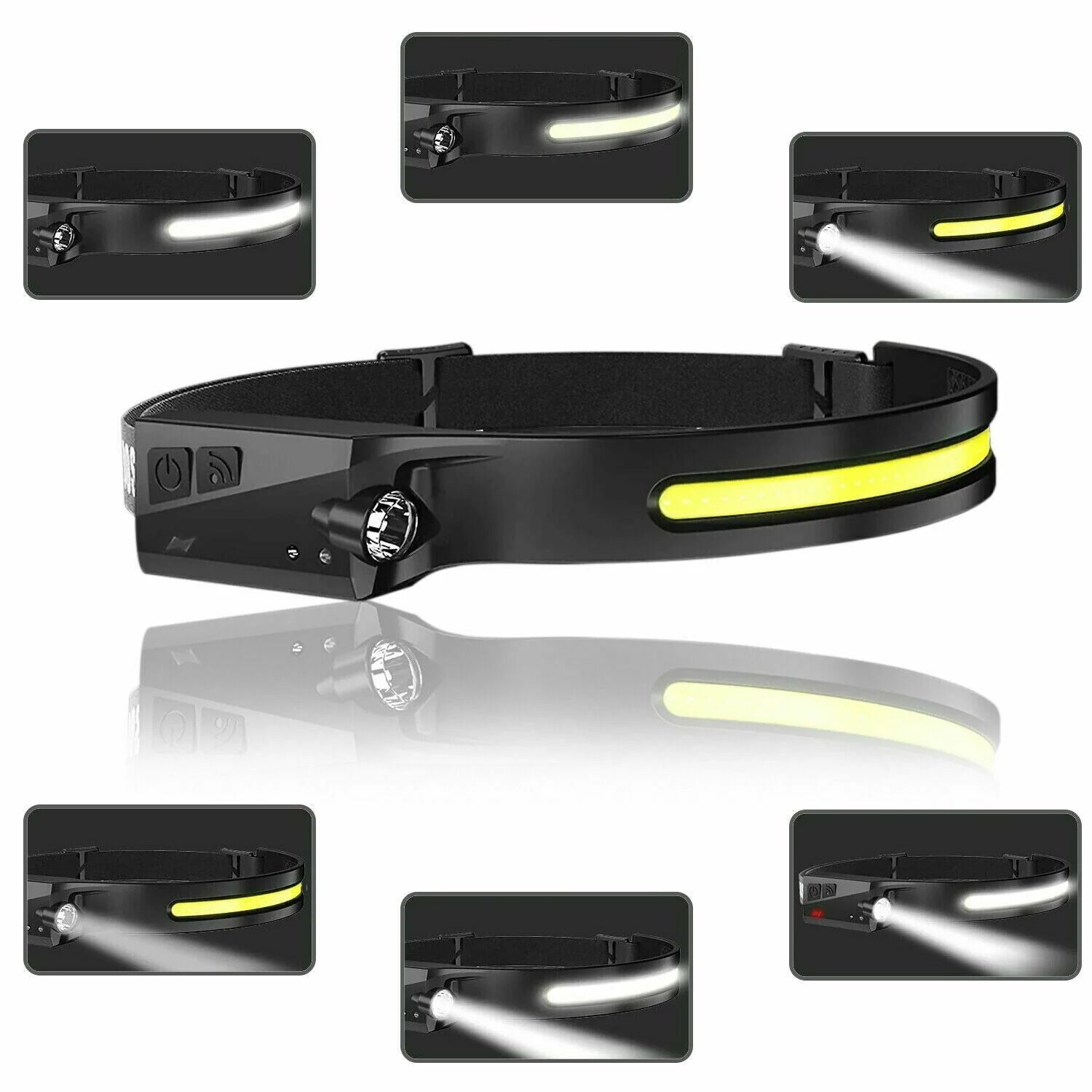 USB-Rechargeable COB LED Work Headlamp – Hands-Free Wide-Beam Safety Light