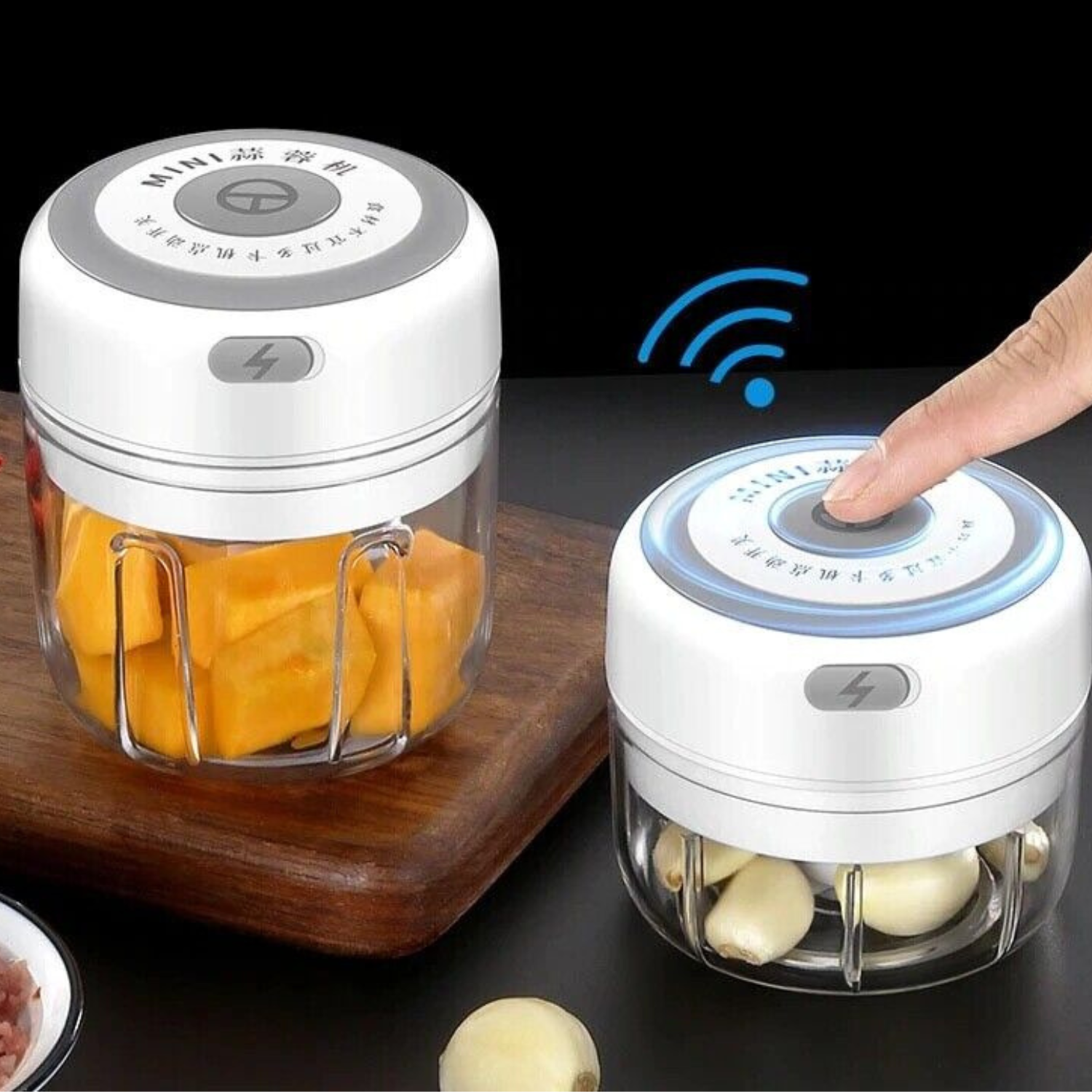 Electric Mini Food Chopper (300ML) – Garlic, Onion, Chili & Meat Mincer Blender