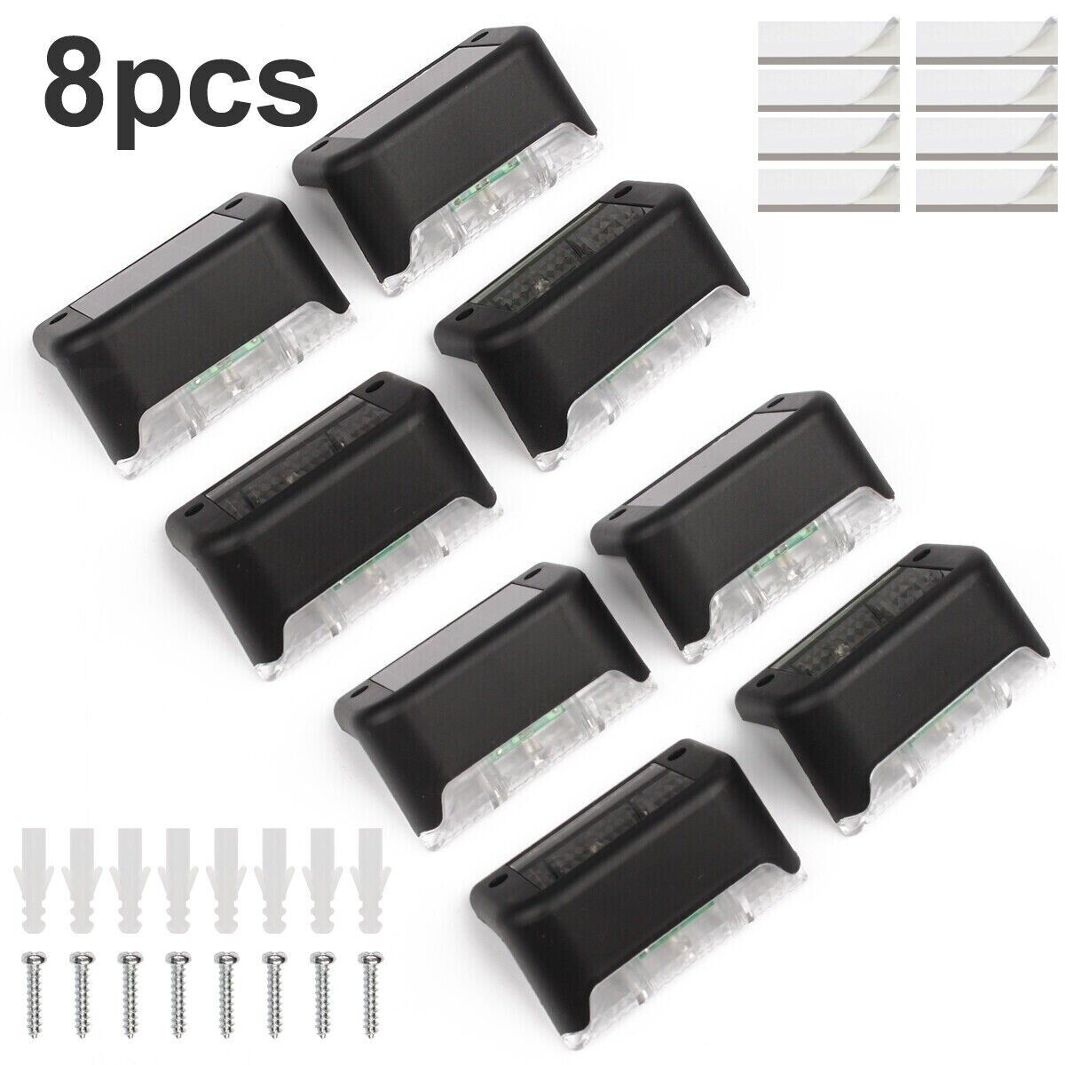 8-Pack Solar Deck Lights – Waterproof Outdoor LED Step & Fence Lamps
