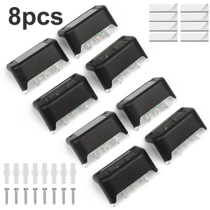8-Pack Solar Deck Lights – Waterproof Outdoor LED Step & Fence Lamps