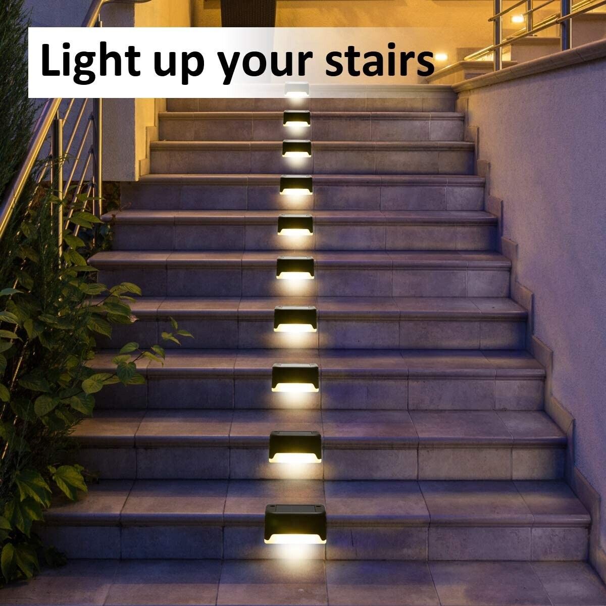 8-Pack Solar Deck Lights – Waterproof Outdoor LED Step & Fence Lamps