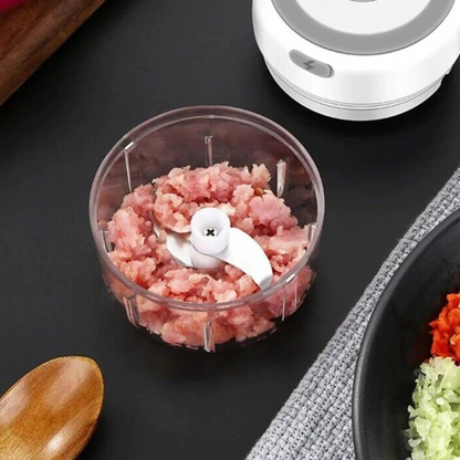 Electric Mini Food Chopper (300ML) – Garlic, Onion, Chili & Meat Mincer Blender