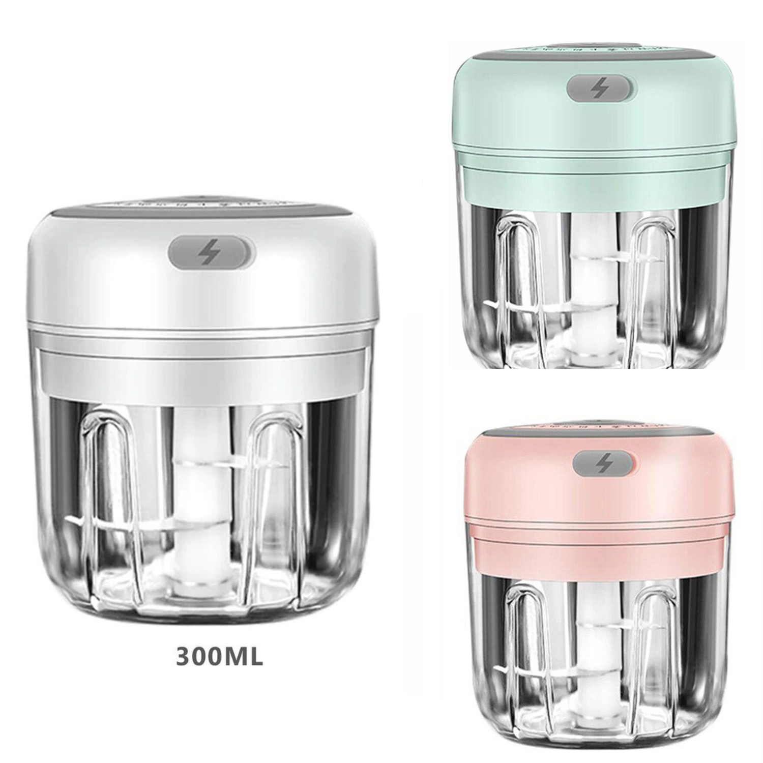Electric Mini Food Chopper (300ML) – Garlic, Onion, Chili & Meat Mincer Blender
