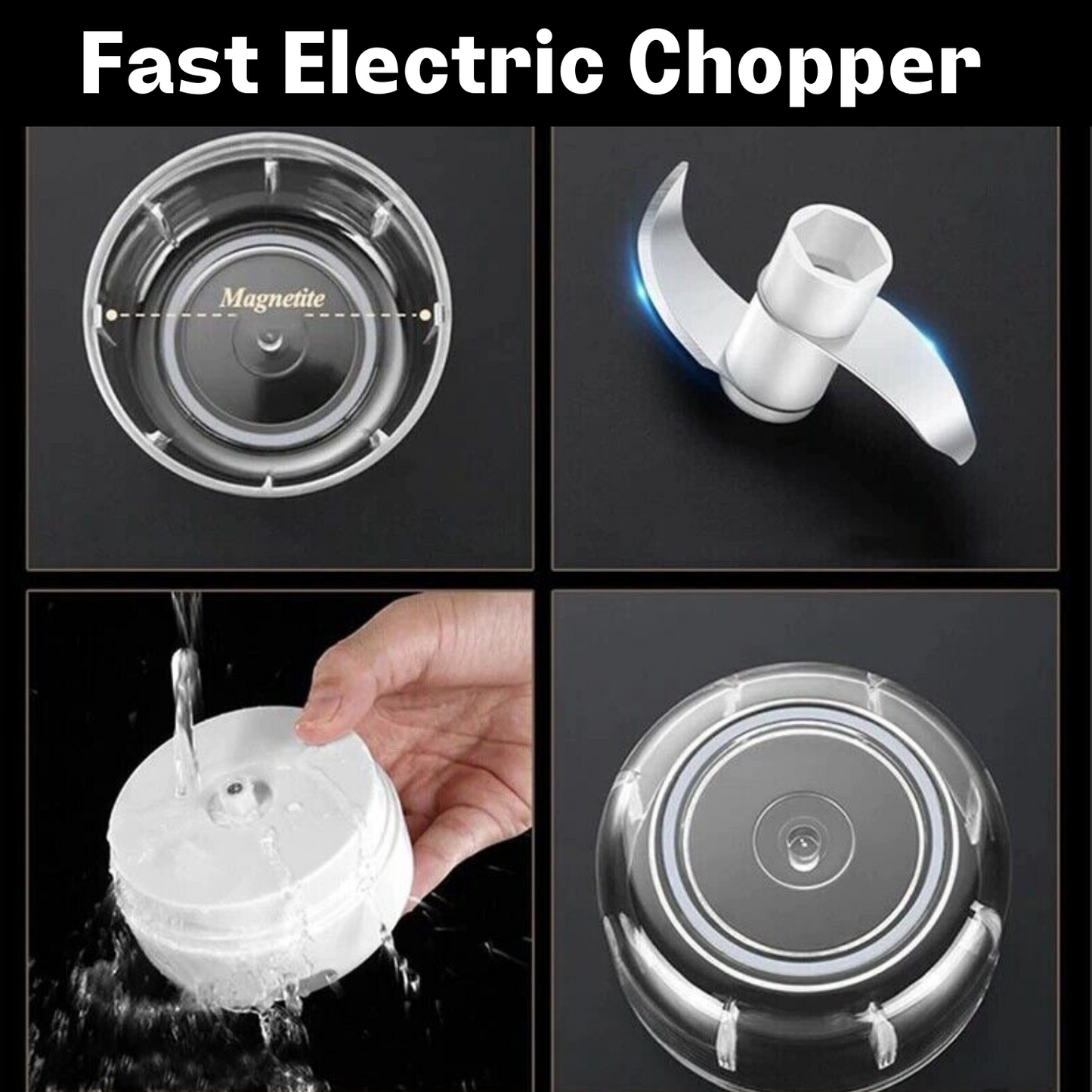Electric Mini Food Chopper (300ML) – Garlic, Onion, Chili & Meat Mincer Blender
