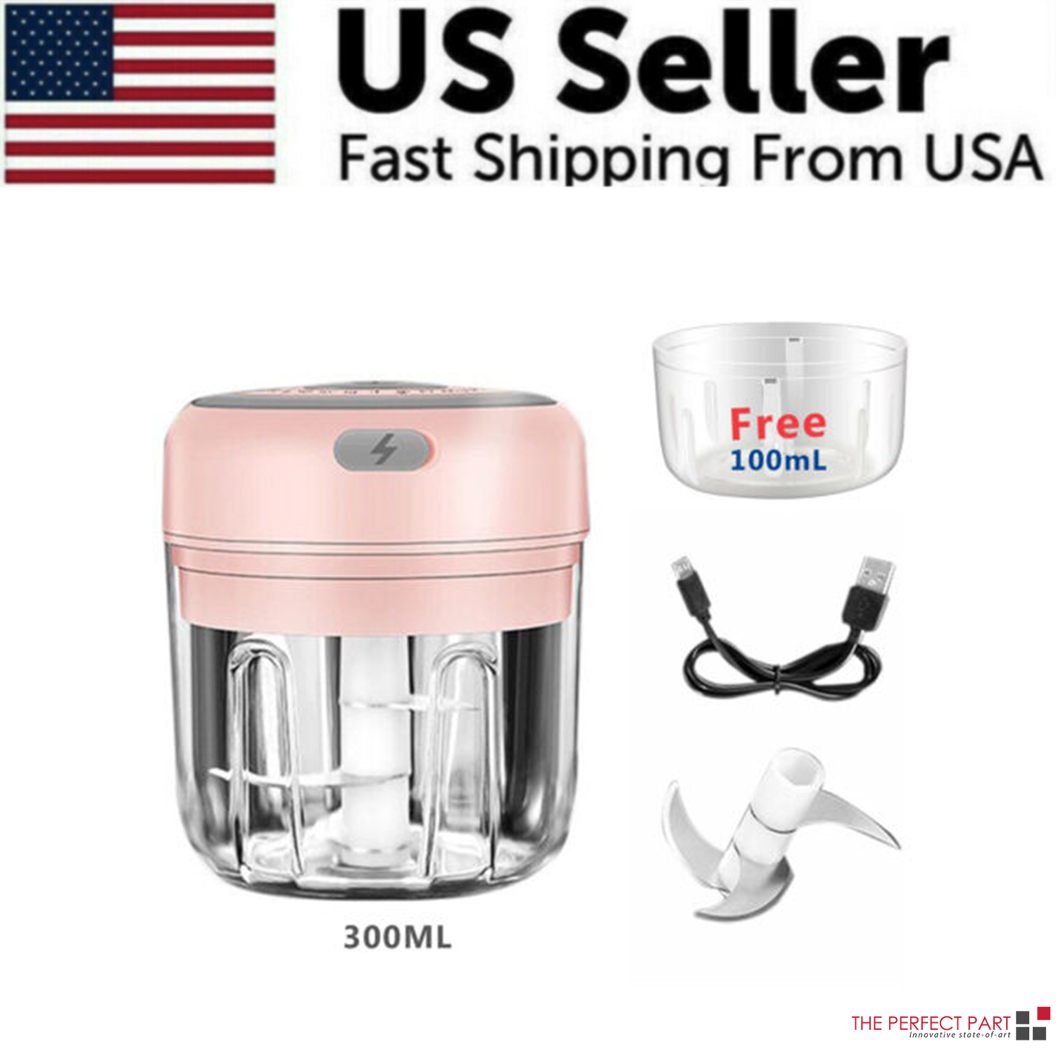 Electric Mini Food Chopper (300ML) – Garlic, Onion, Chili & Meat Mincer Blender