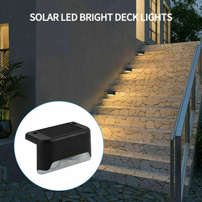 8-Pack Solar Deck Lights – Waterproof Outdoor LED Step & Fence Lamps