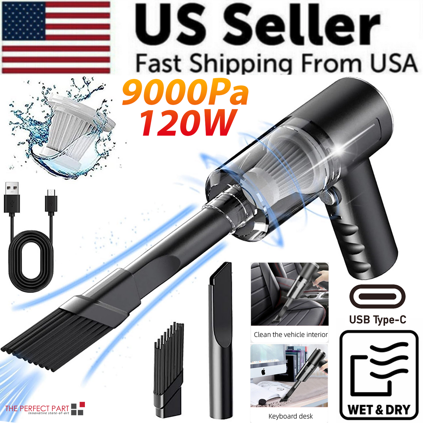 Wireless Car Vacuum Cleaner – Portable High-Suction Handheld Mini Auto & Home Dust Cleaner