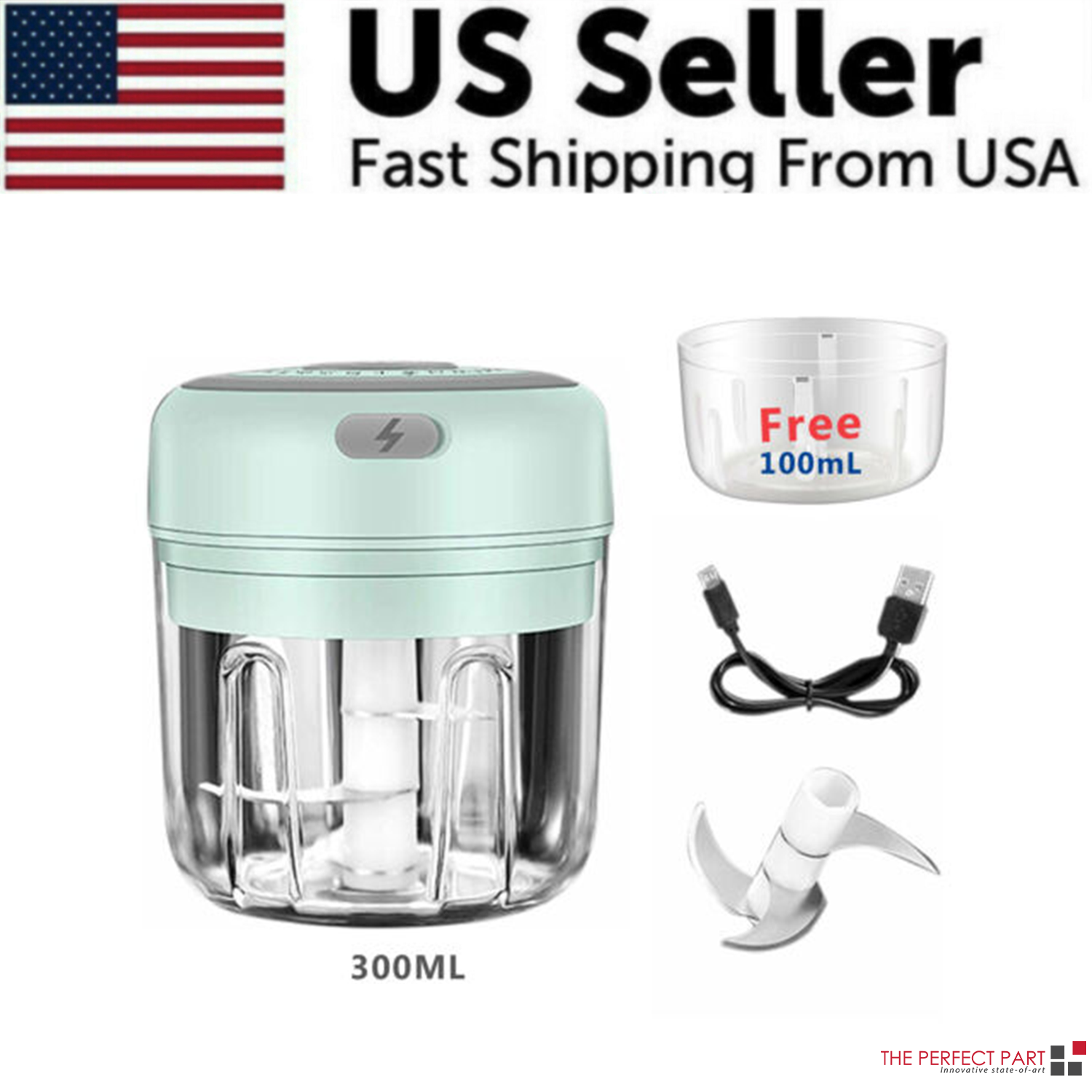 Electric Mini Food Chopper (300ML) – Garlic, Onion, Chili & Meat Mincer Blender