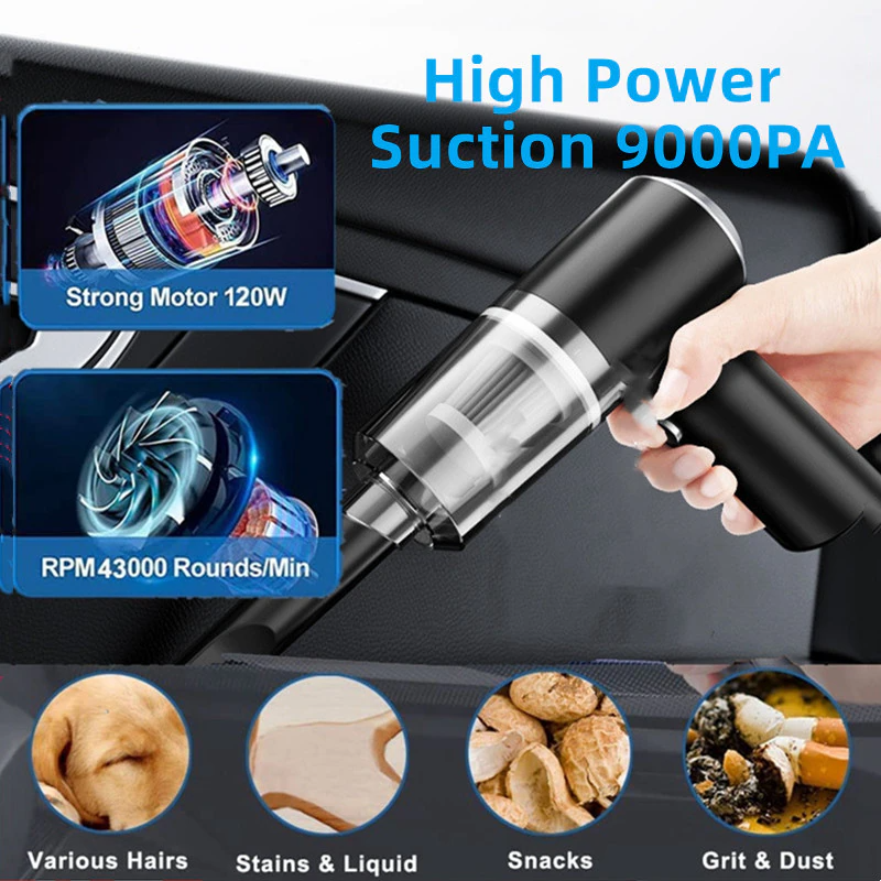 Wireless Car Vacuum Cleaner – Portable High-Suction Handheld Mini Auto & Home Dust Cleaner