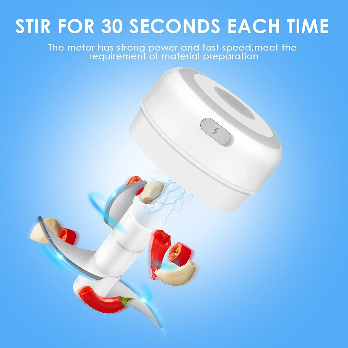 Electric Mini Food Chopper (300ML) – Garlic, Onion, Chili & Meat Mincer Blender