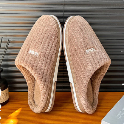 Warm Plush Cotton House Slippers – Non-Slip Winter Indoor Shoes (Unisex)