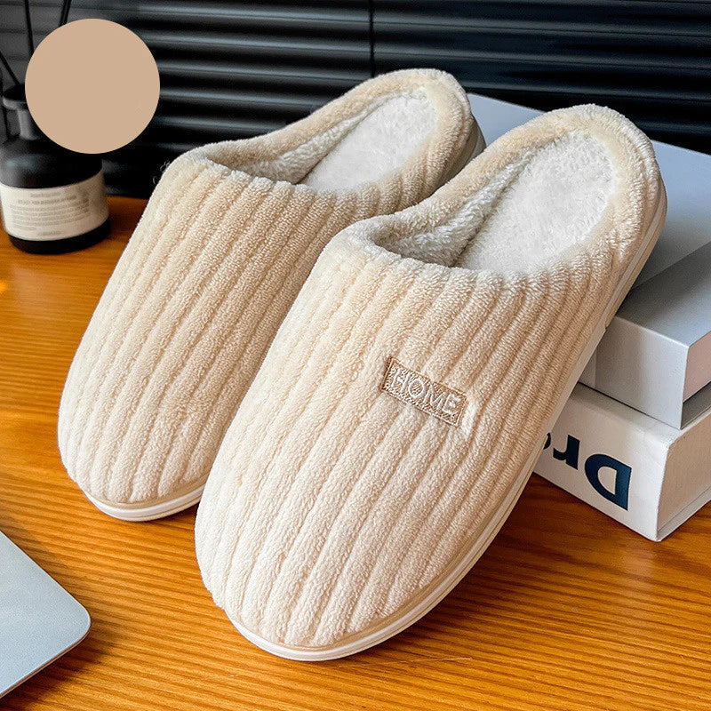 Warm Plush Cotton House Slippers – Non-Slip Winter Indoor Shoes (Unisex)