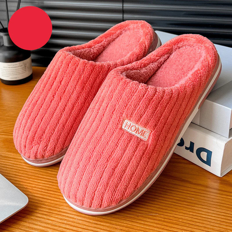 Warm Plush Cotton House Slippers – Non-Slip Winter Indoor Shoes (Unisex)