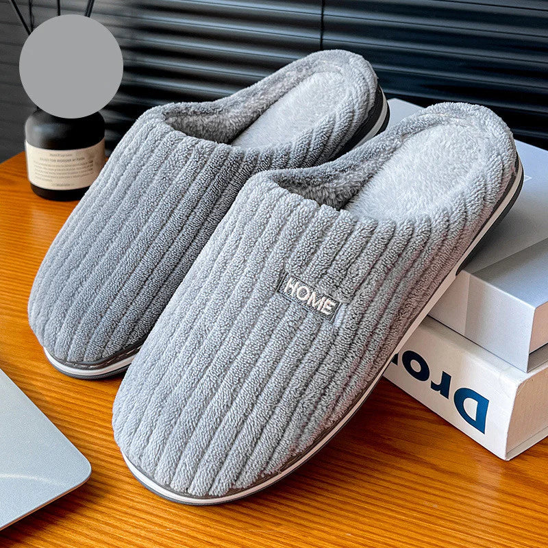 Warm Plush Cotton House Slippers – Non-Slip Winter Indoor Shoes (Unisex)