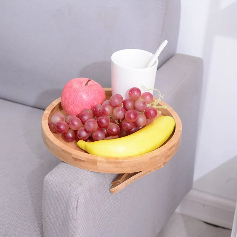 Foldable Sofa Armrest Clip Table – Drink, Remote & Snack Holder Tray