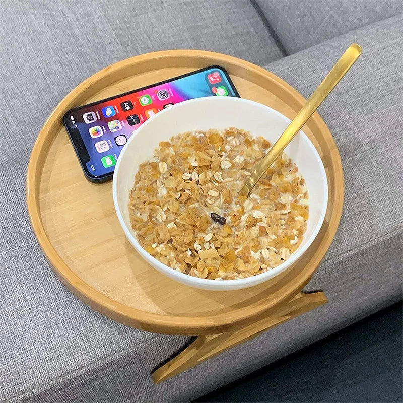 Foldable Sofa Armrest Clip Table – Drink, Remote & Snack Holder Tray