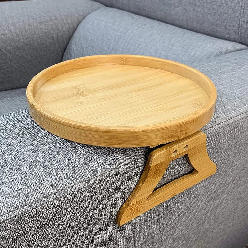 Foldable Sofa Armrest Clip Table – Drink, Remote & Snack Holder Tray