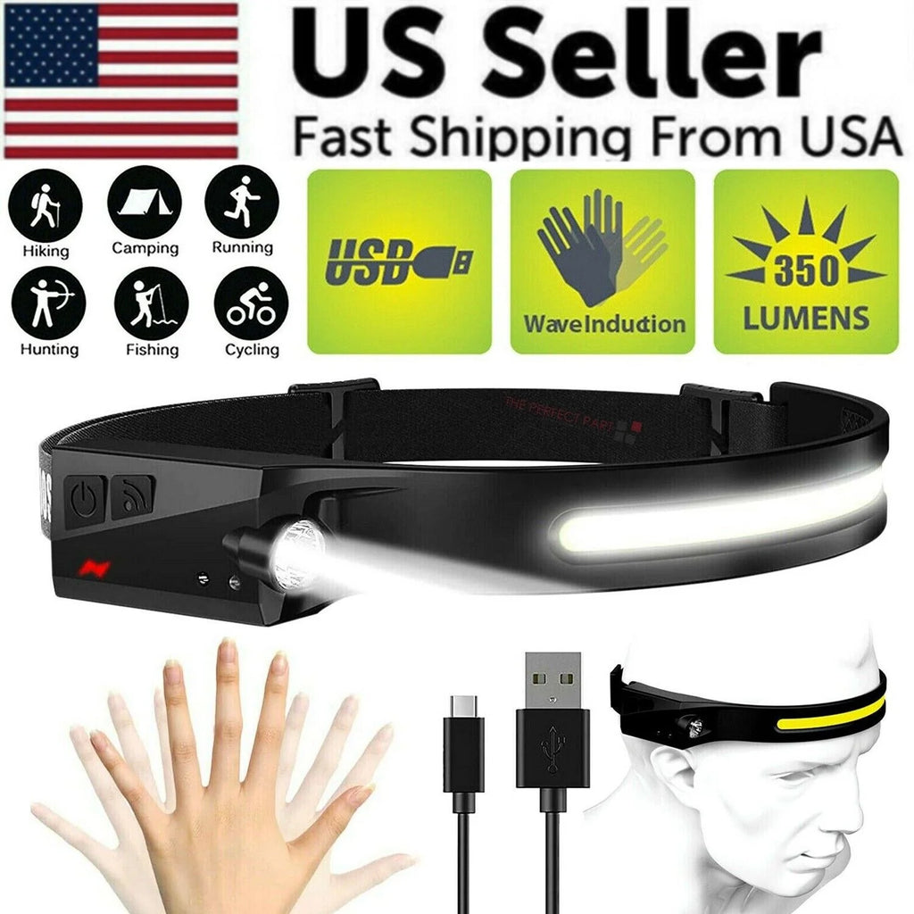 USB-Rechargeable COB LED Work Headlamp – Hands-Free Wide-Beam Safety Light