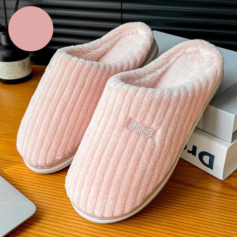 Warm Plush Cotton House Slippers – Non-Slip Winter Indoor Shoes (Unisex)