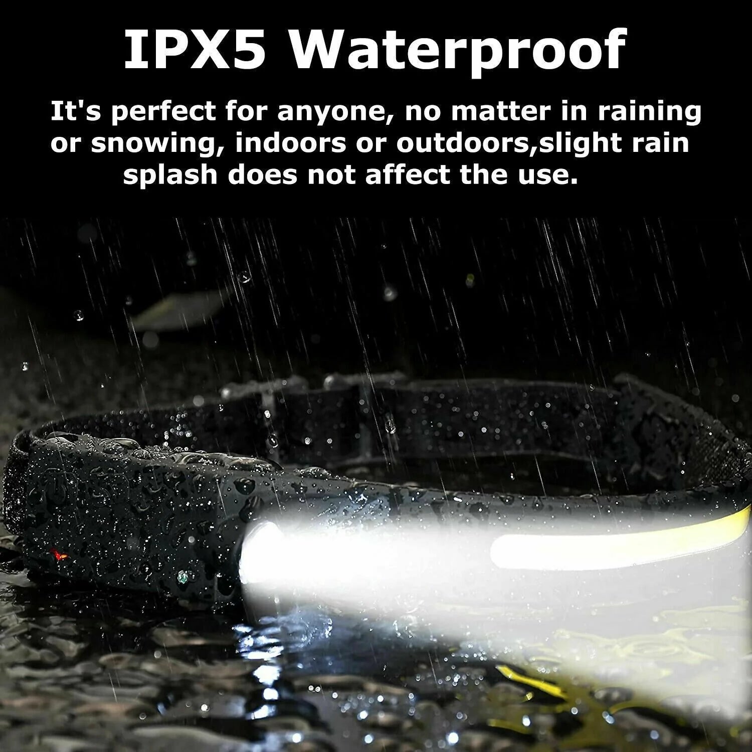 USB-Rechargeable COB LED Work Headlamp – Hands-Free Wide-Beam Safety Light