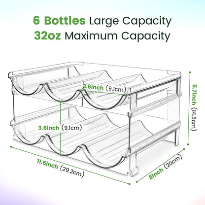Stackable Water Bottle Organizer for Cabinet & Pantry – 2-Pack Storage Holder Rack for Reusable Bottles
