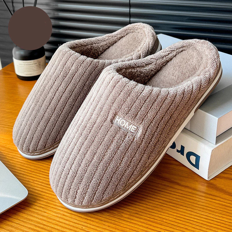 Warm Plush Cotton House Slippers – Non-Slip Winter Indoor Shoes (Unisex)