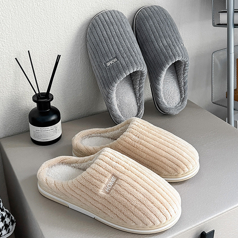 Warm Plush Cotton House Slippers – Non-Slip Winter Indoor Shoes (Unisex)