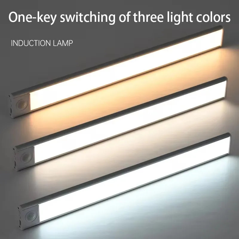 LED Motion Sensor Night Light – USB Rechargeable Under Cabinet Light for Kitchen, Bedroom & Wardrobe, Indoor Sensor Lighting